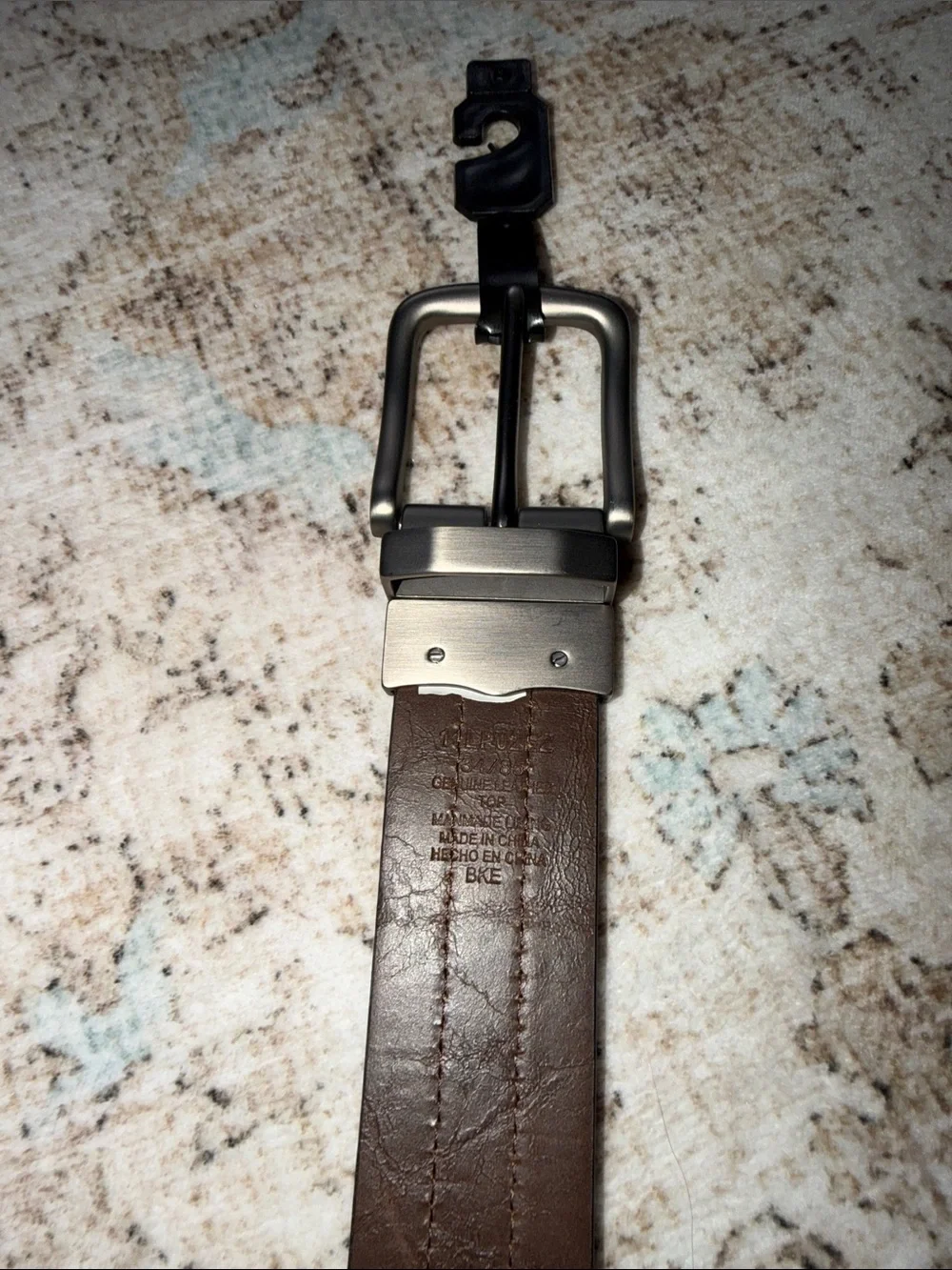 Men's Black Leather Dress Belt with Matte Gunmetal Buckle
